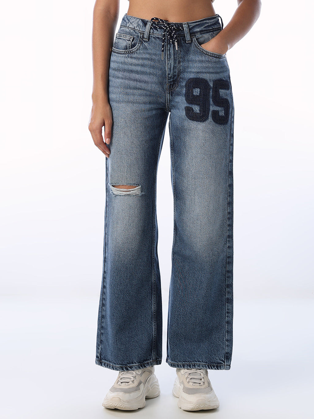 High Rise Mildly Distressed Jeans
