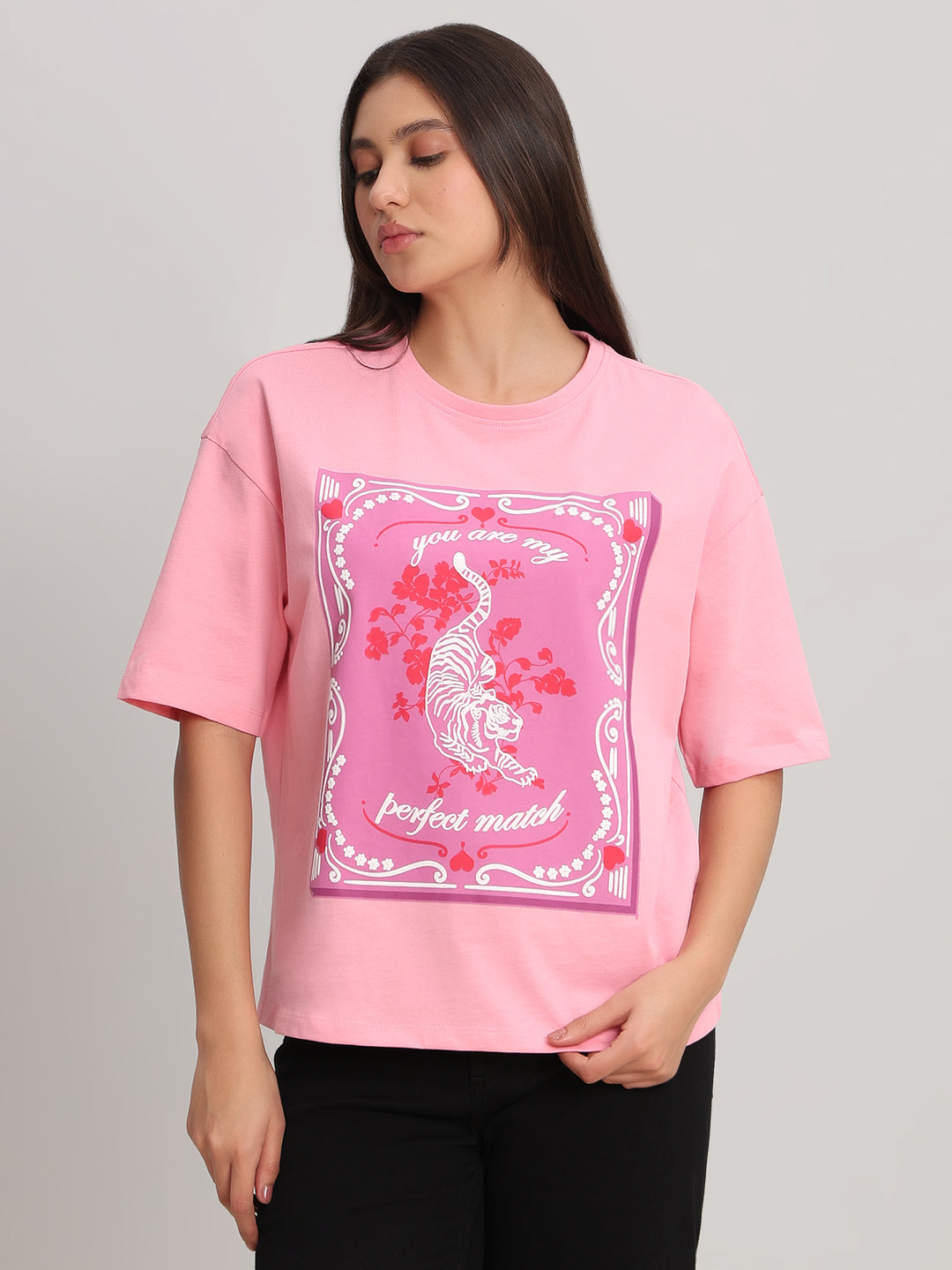 Pink Graphic Print T-Shirt
