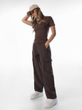 Dark Brown Barrel Pants