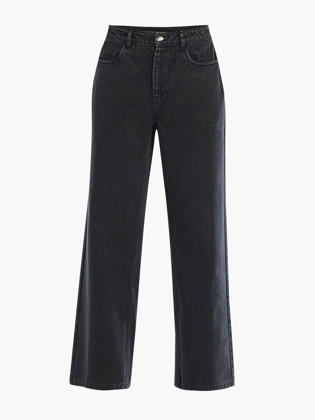 Black Washed Wide Leg Jeans