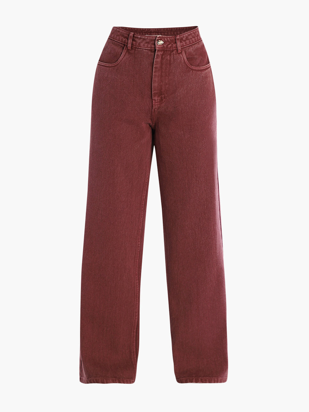 Brown Washed Wide Leg Jeans