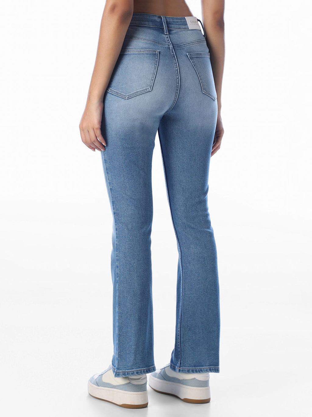 High Rise Washed Flared Jeans