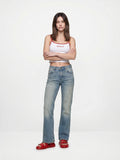 Blue Washed Straight Fit Jeans