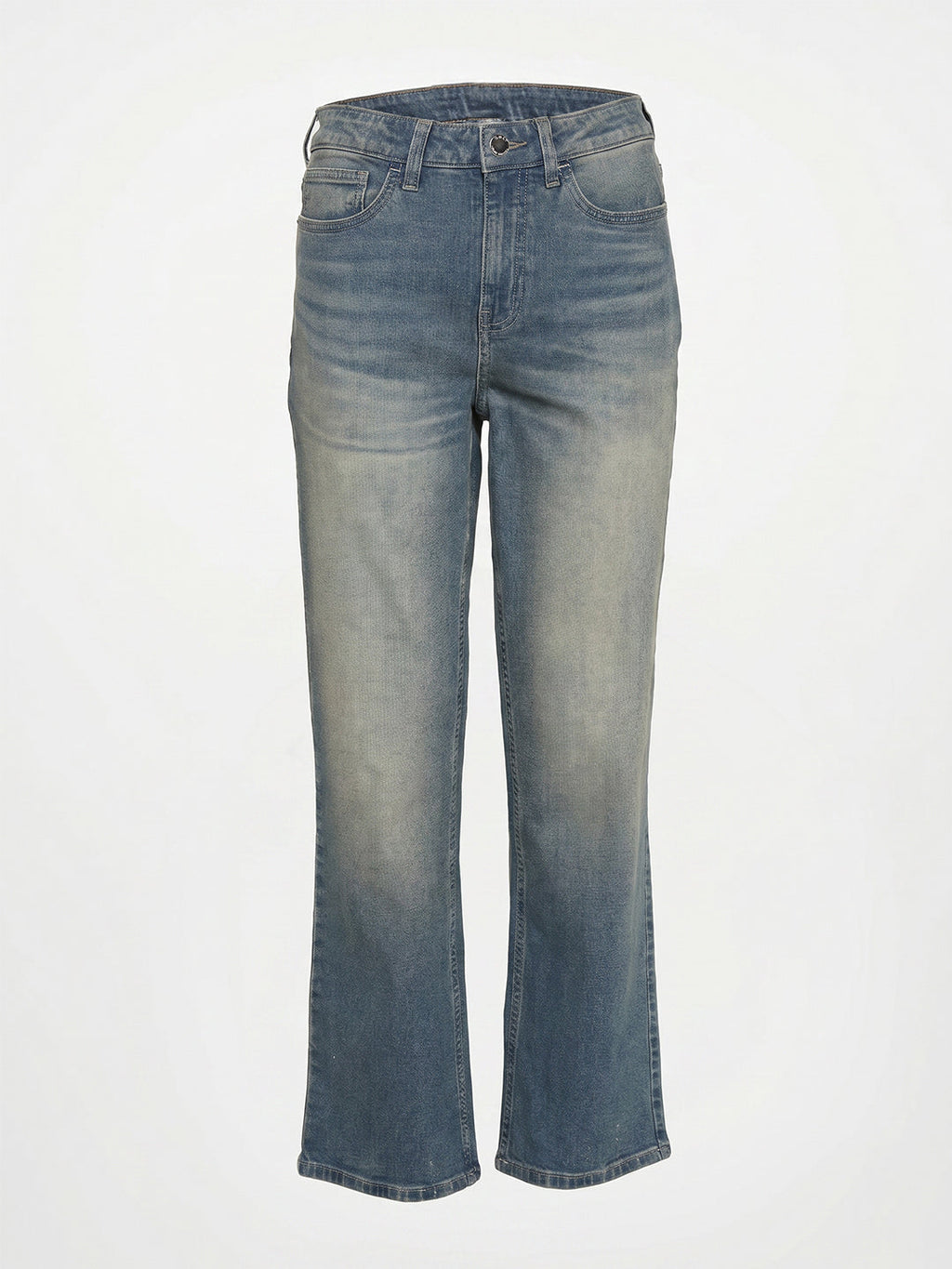Blue Washed Straight Fit Jeans