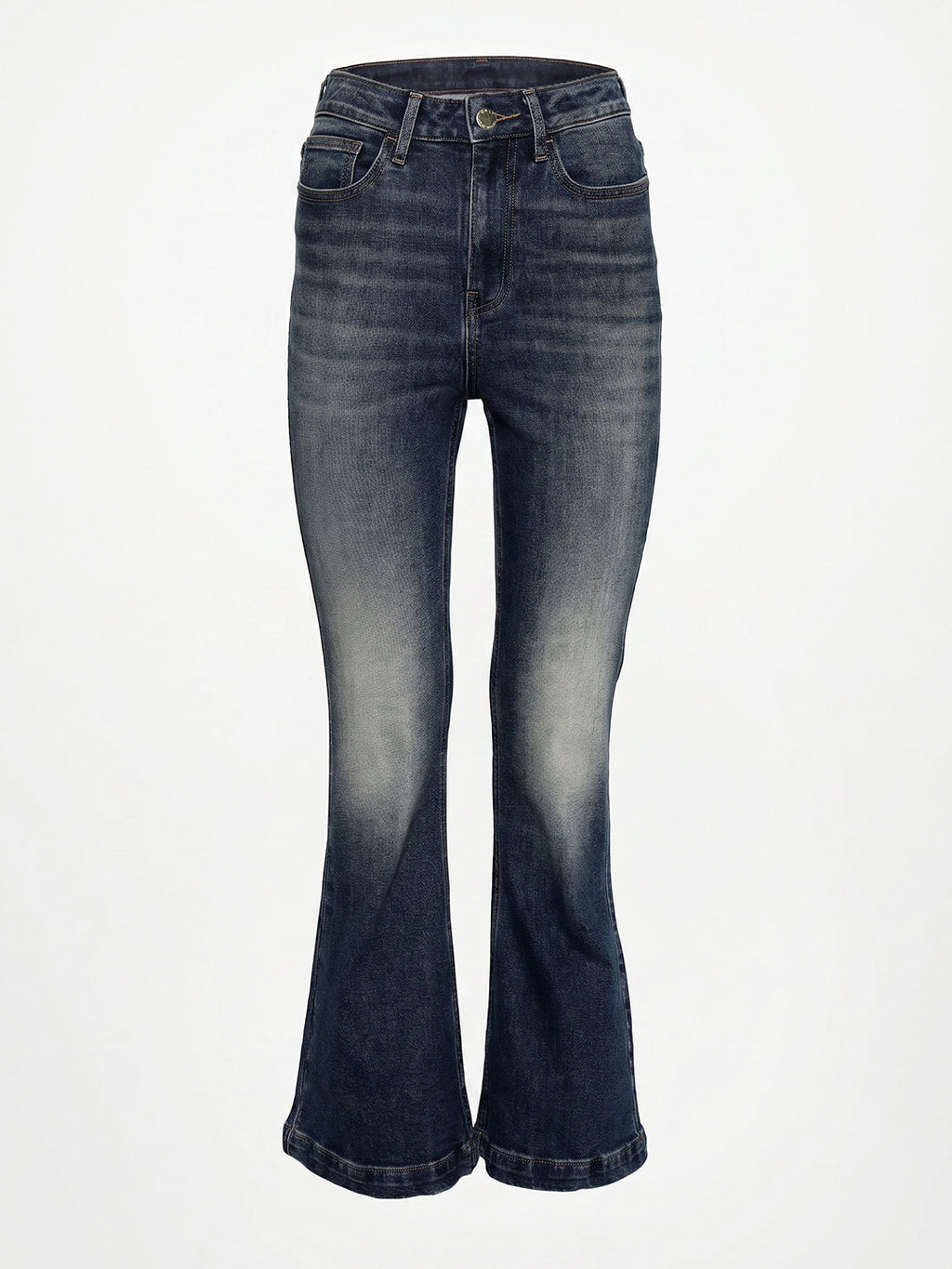 Dark Blue High Rise Flared Jeans