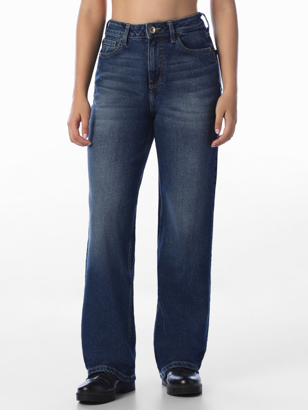 Dark Blue Straight Fit Jeans