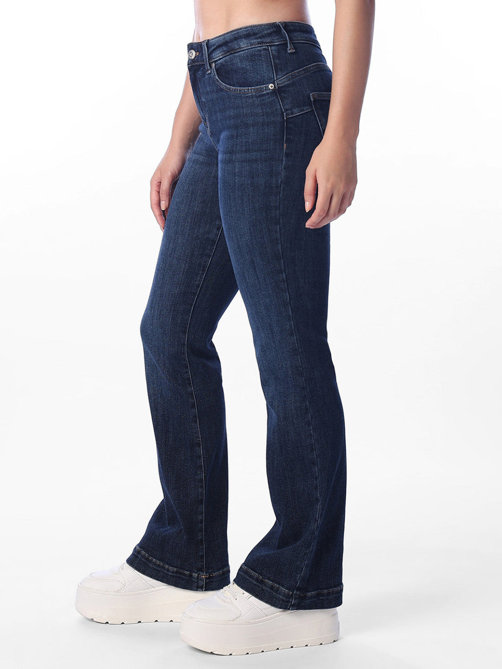 Dark Blue Flared Push up Jeans