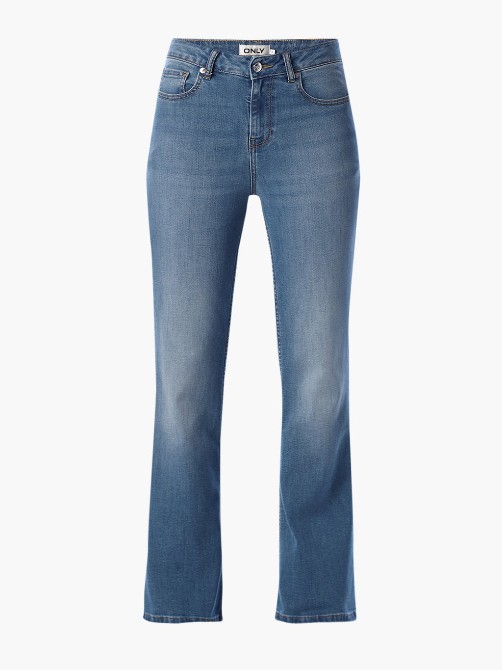Blue Mid Rise Flared Jeans