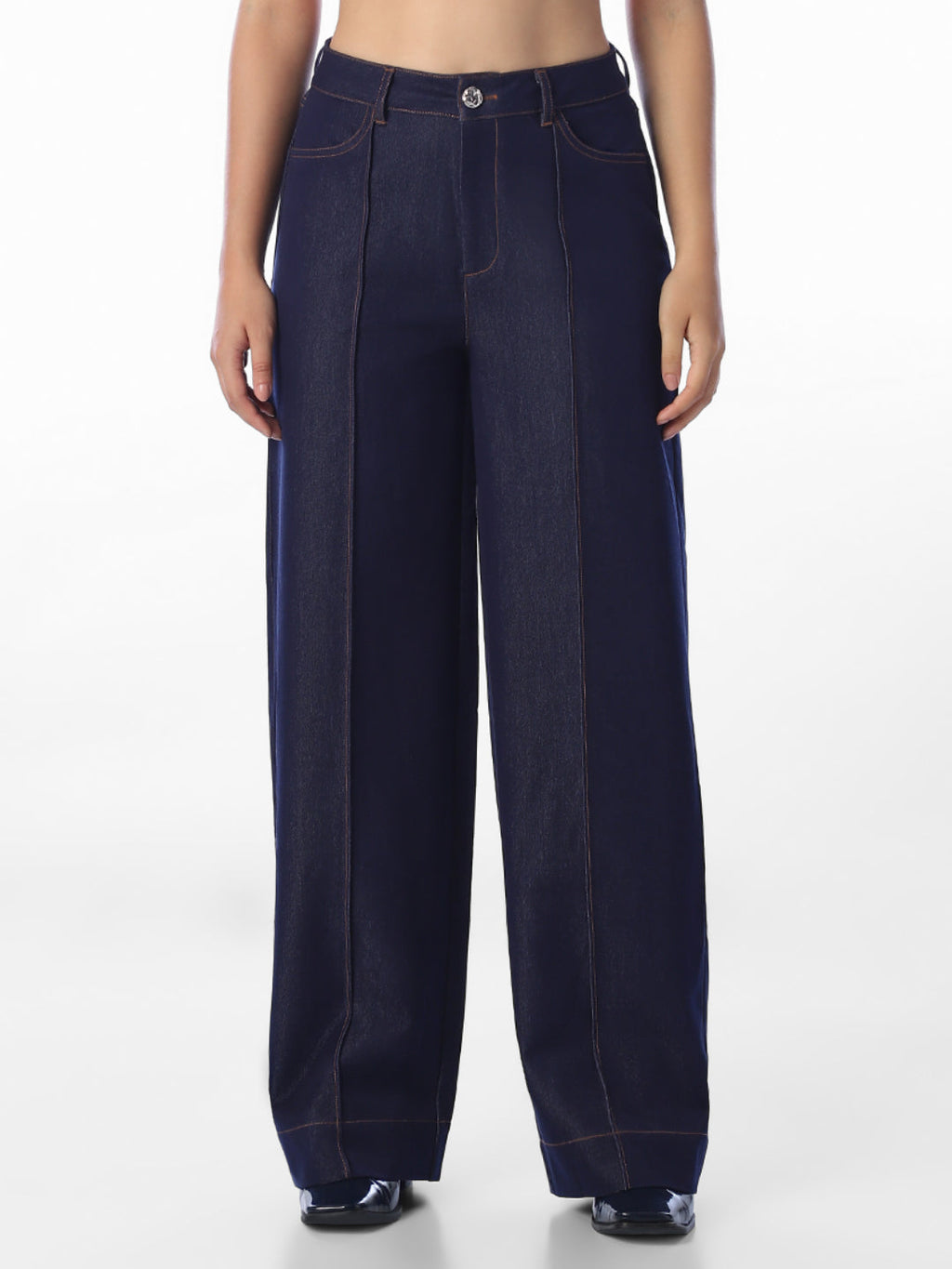 Dark Blue Regular Fit Pants