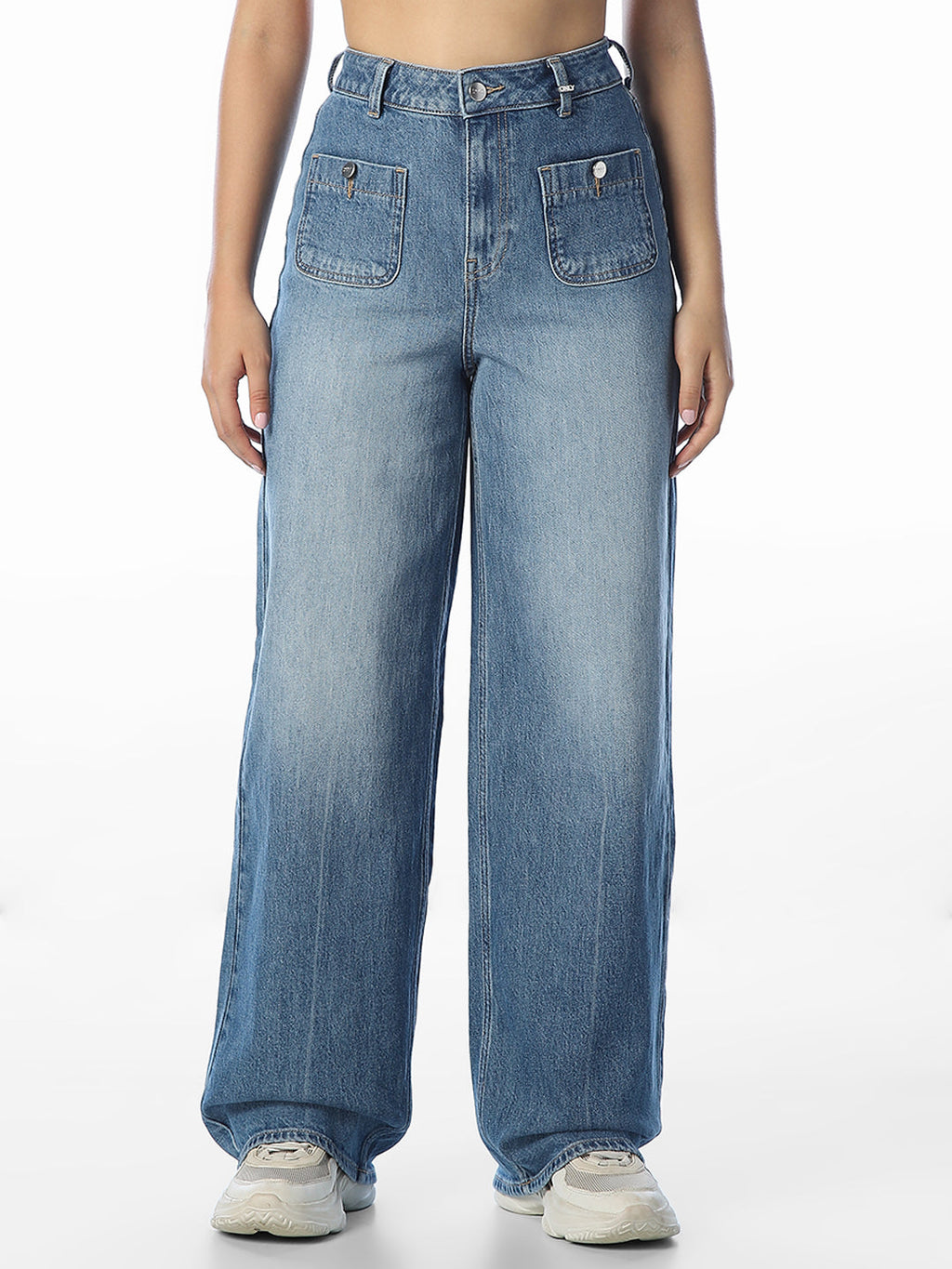 Front Pocket Wide Leg Jeans