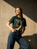 Green Printed Cotton T-shirt