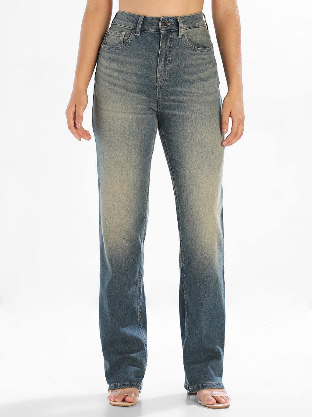Vintage Washed Straight Fit Jeans