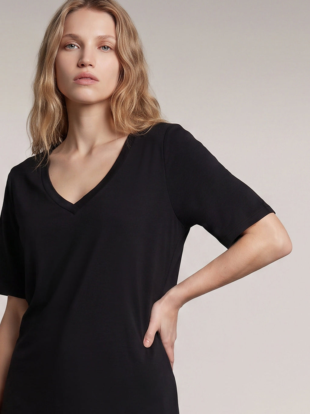 Black V-Neck T-shirt