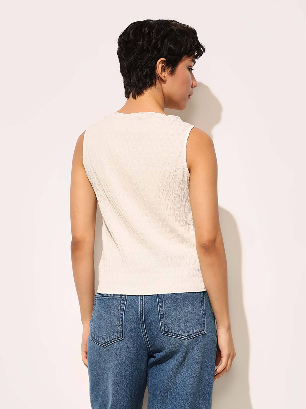 White Boat Neck Top | O24 - view 5