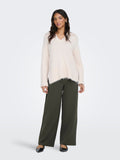 Dark Olive Mid Rise Wide Leg Pants