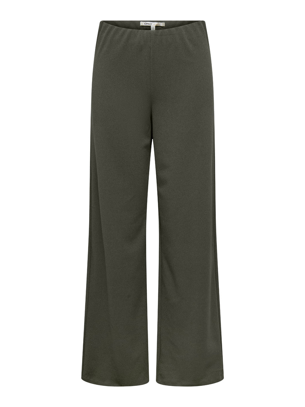Dark Olive Mid Rise Wide Leg Pants