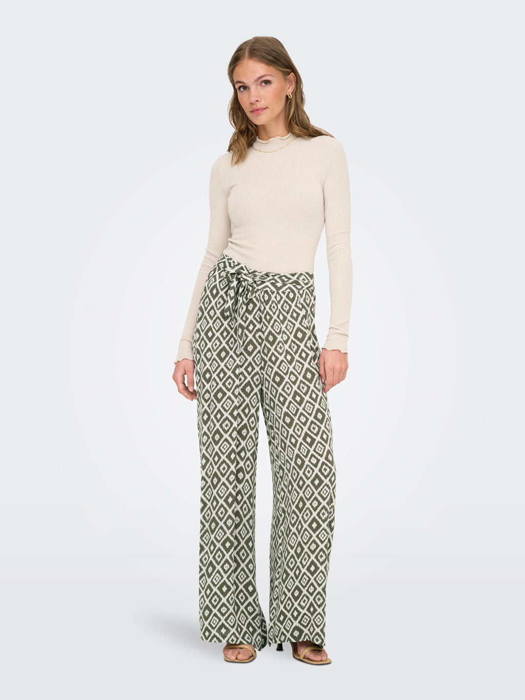 Green Printed Pants