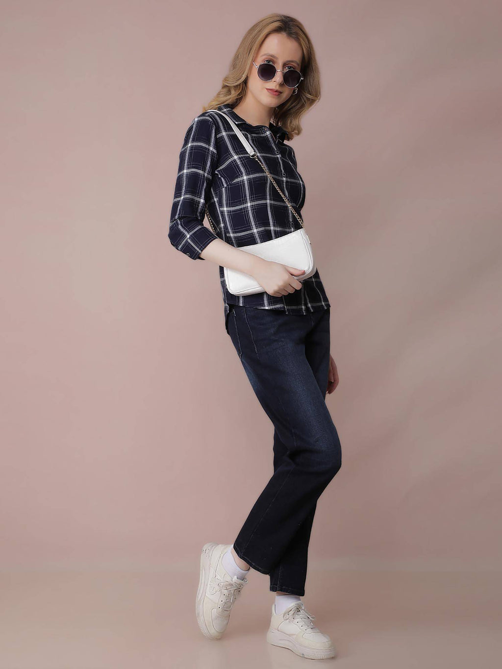 Womens Navy Blue Straight Jeans | ST23 - view 3