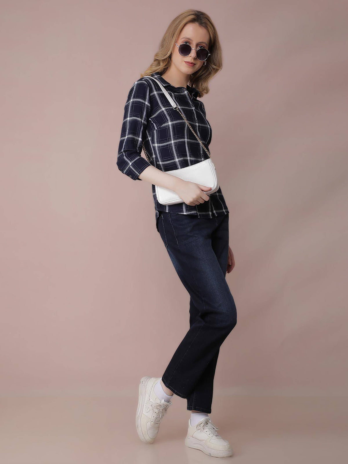 Womens Navy Blue Straight Jeans | ST23 - view 3