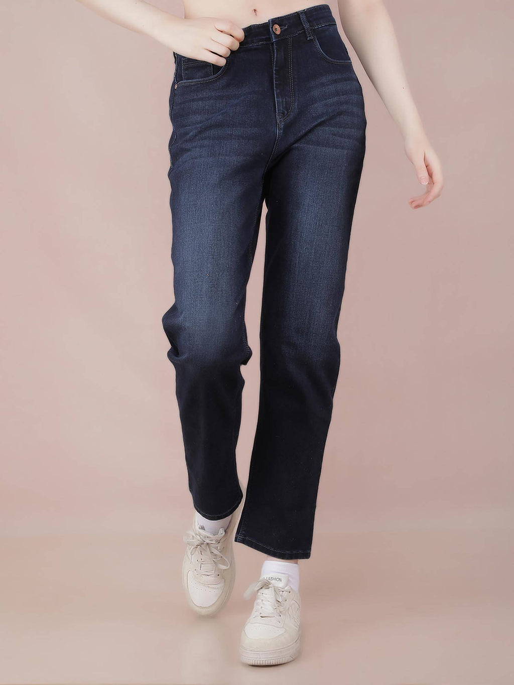 Womens Navy Blue Straight Jeans | ST23 - view 1