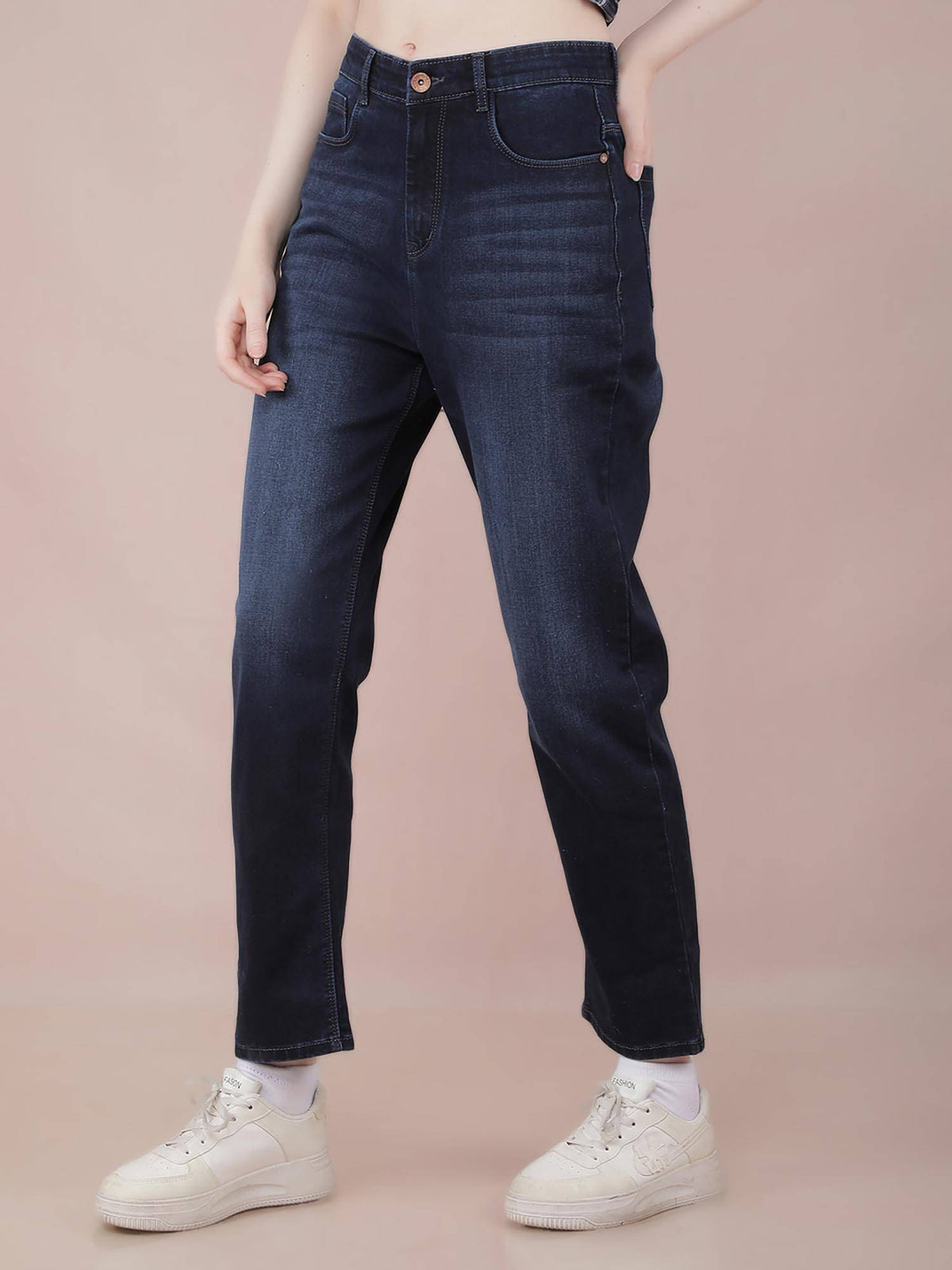 Womens Navy Blue Straight Jeans | ST23 - view 4
