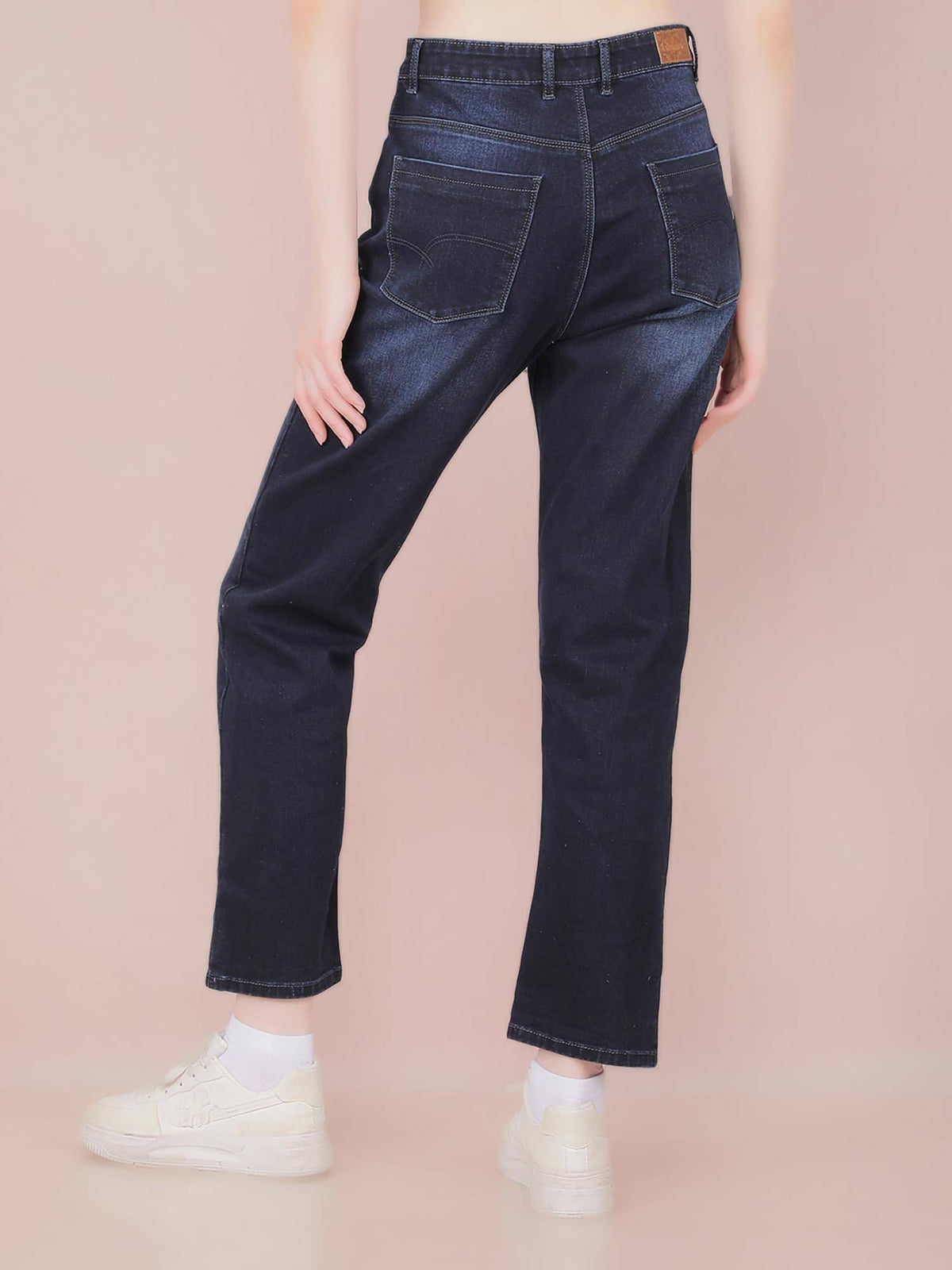 Womens Navy Blue Straight Jeans | ST23 - view 7