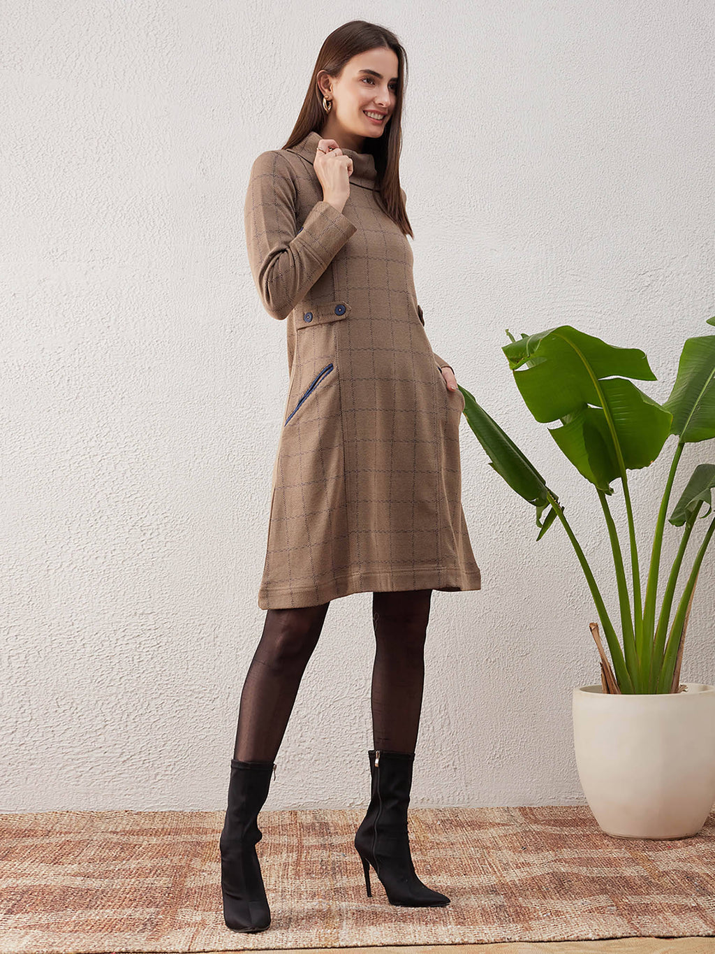 Mud Brown Mini Dress | D56 - view 3