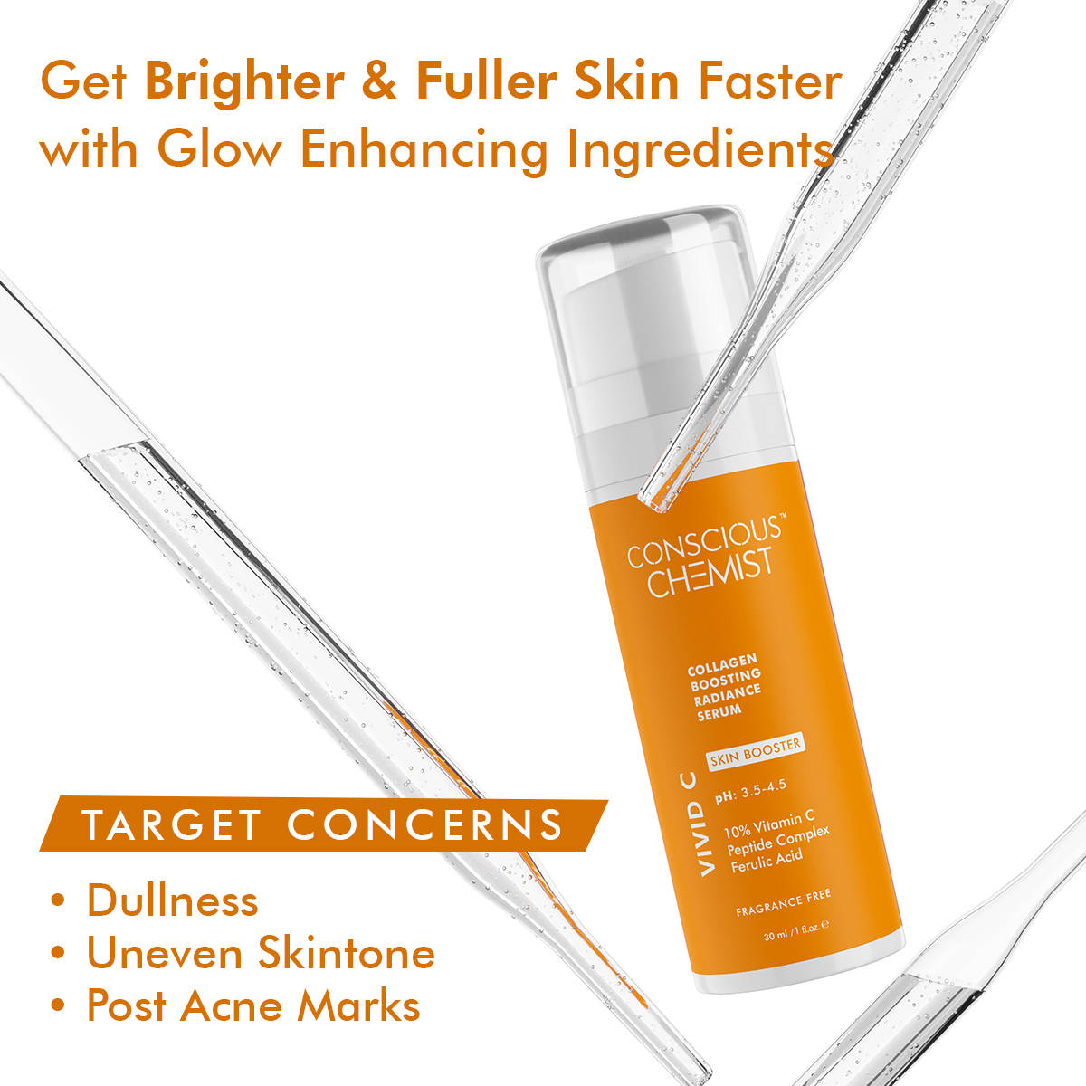 10% Vitamin C Face Serum (Advanced) With Peptiide Complex For Glowing Skin | Z8 - view 5