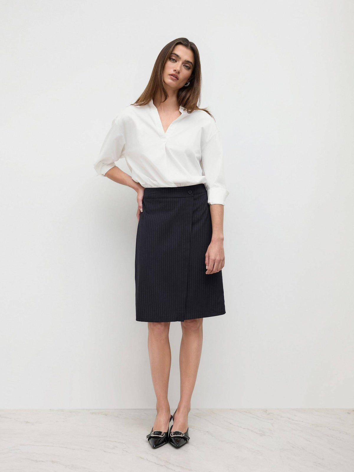 100% Cotton Collar Roll-up Sleeve Shirt Bodysuit | CI9 - view 47
