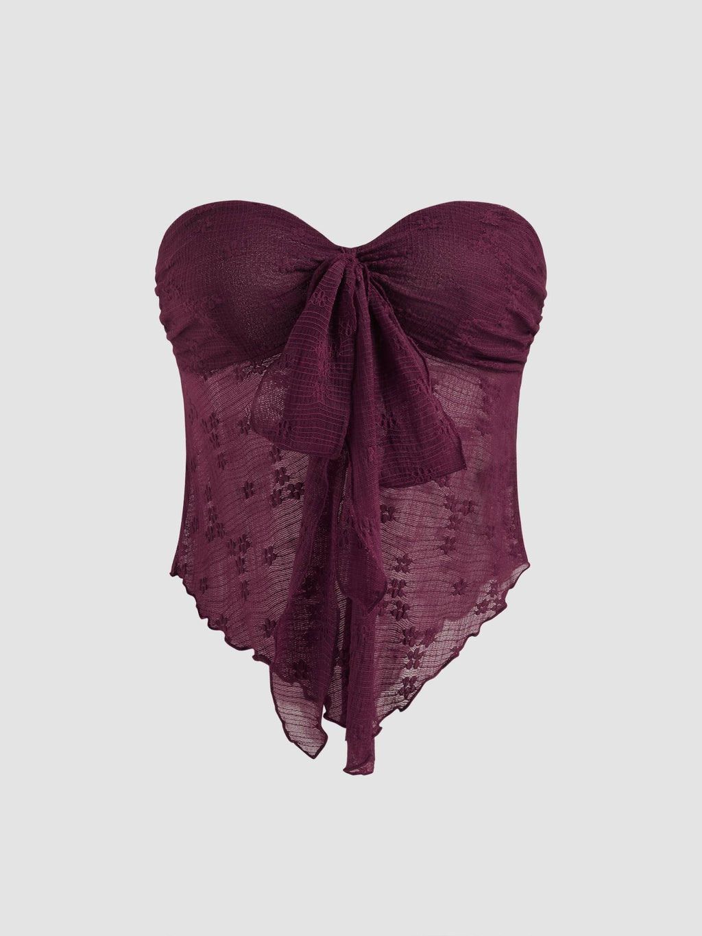 Floral Tie Front Tube Top | TT90 - view 4