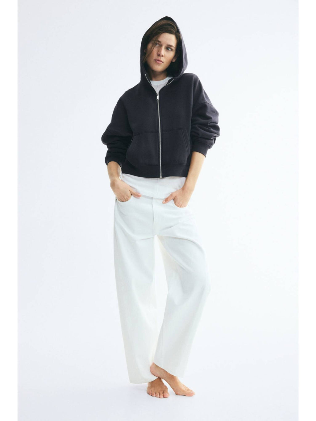 Women Blue Zip-Through Hoodie Jacket | JC78 - view 3