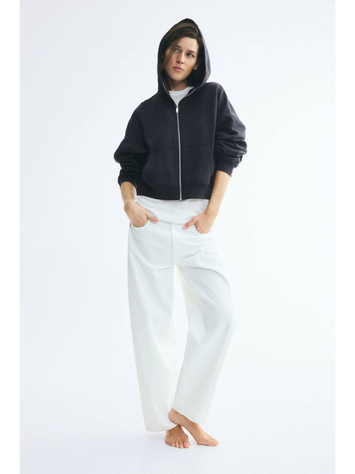 Women Blue Zip-Through Hoodie Jacket | JC78 - view 3