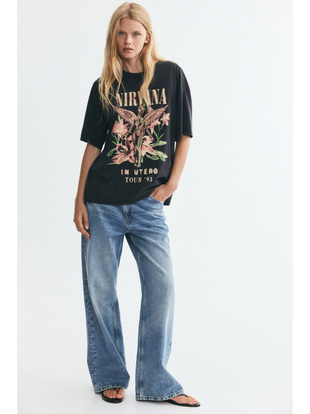 Women Black Oversized Printed T-Shirt | TS56 - view 2
