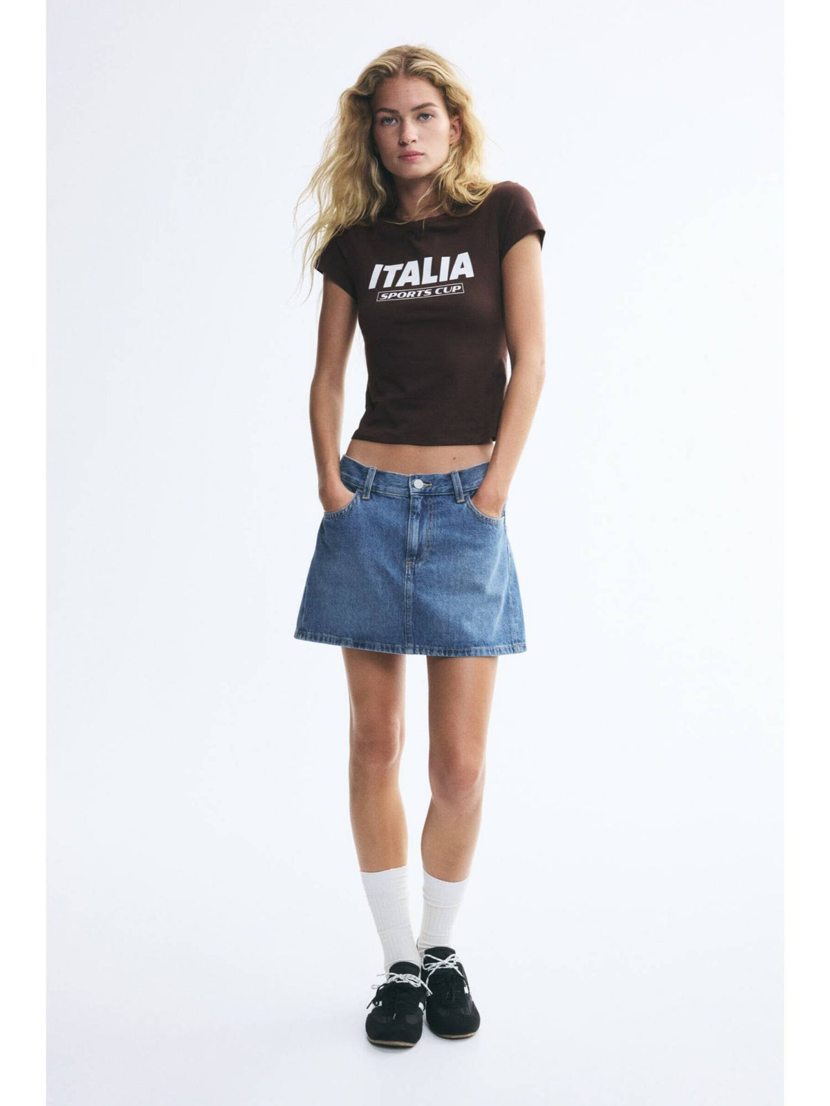 Women Blue V-Neckline Cotton T-Shirt | TS56 - view 6