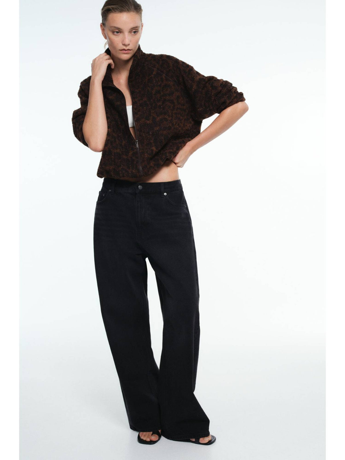 Women Brown Pile Jacket | JC78 - view 1