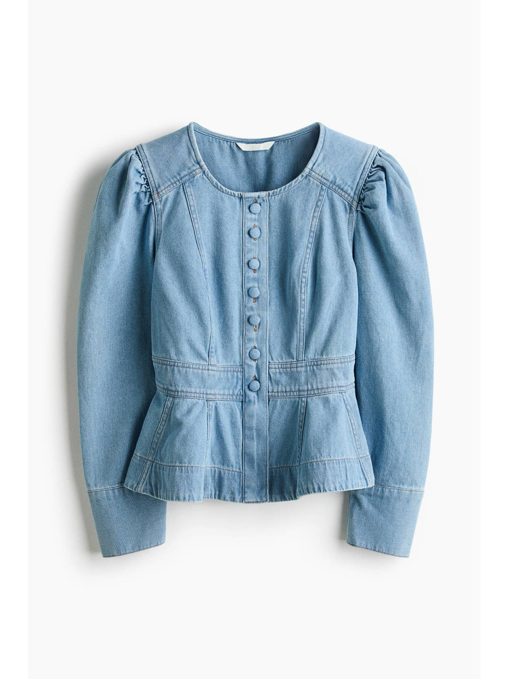 Women Blue Peplum Denim Jacket | JC78 - view 1