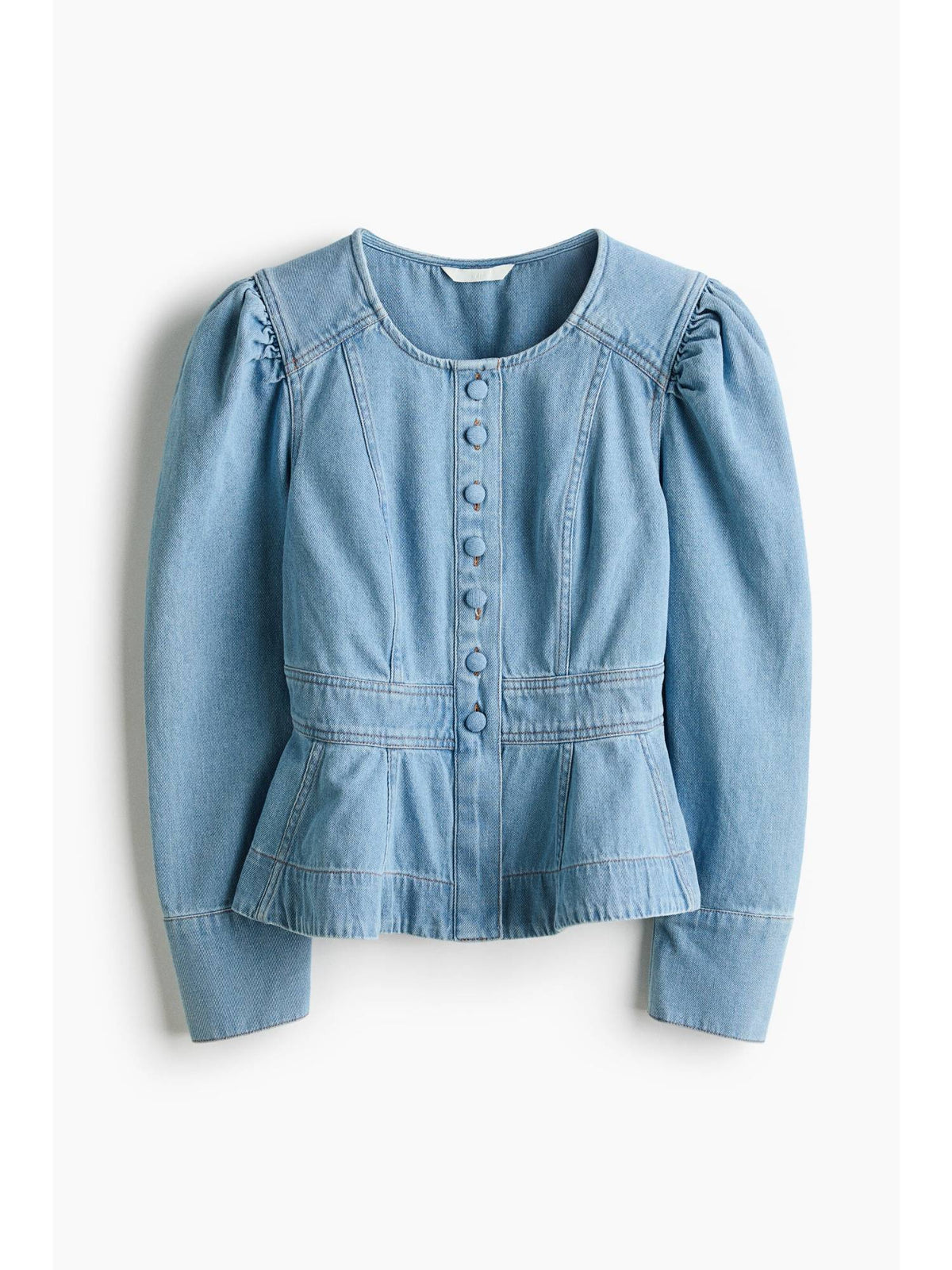 Women Blue Peplum Denim Jacket | JC78 - view 1