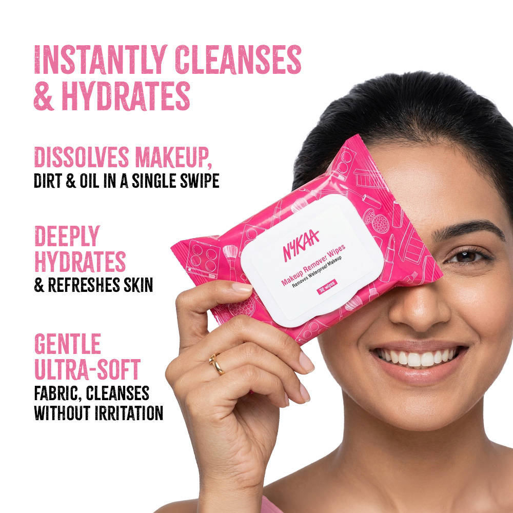 Nykaa Makeup Remover Wipes (30pcs) Ultra-Soft,Gentle Wipes (20cmx15cm)For Instant Cleanse & Refresh | E20 - view 2