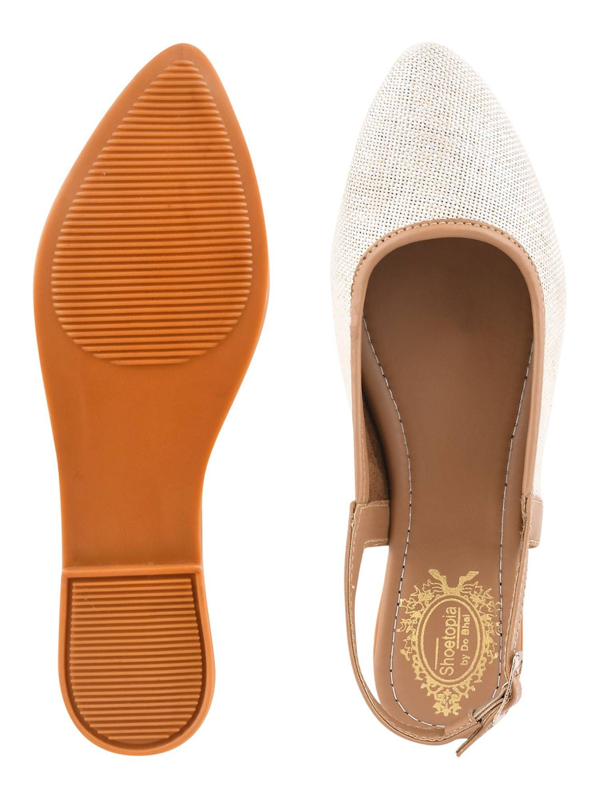 Women's White Colourblocked Buckles Mules Flats | F61 - view 5