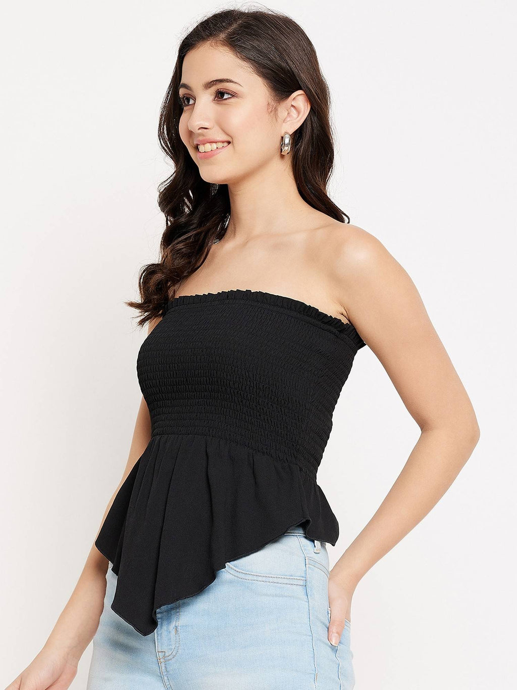 Women Shirred Frill Smocking Top | TT90 - view 4