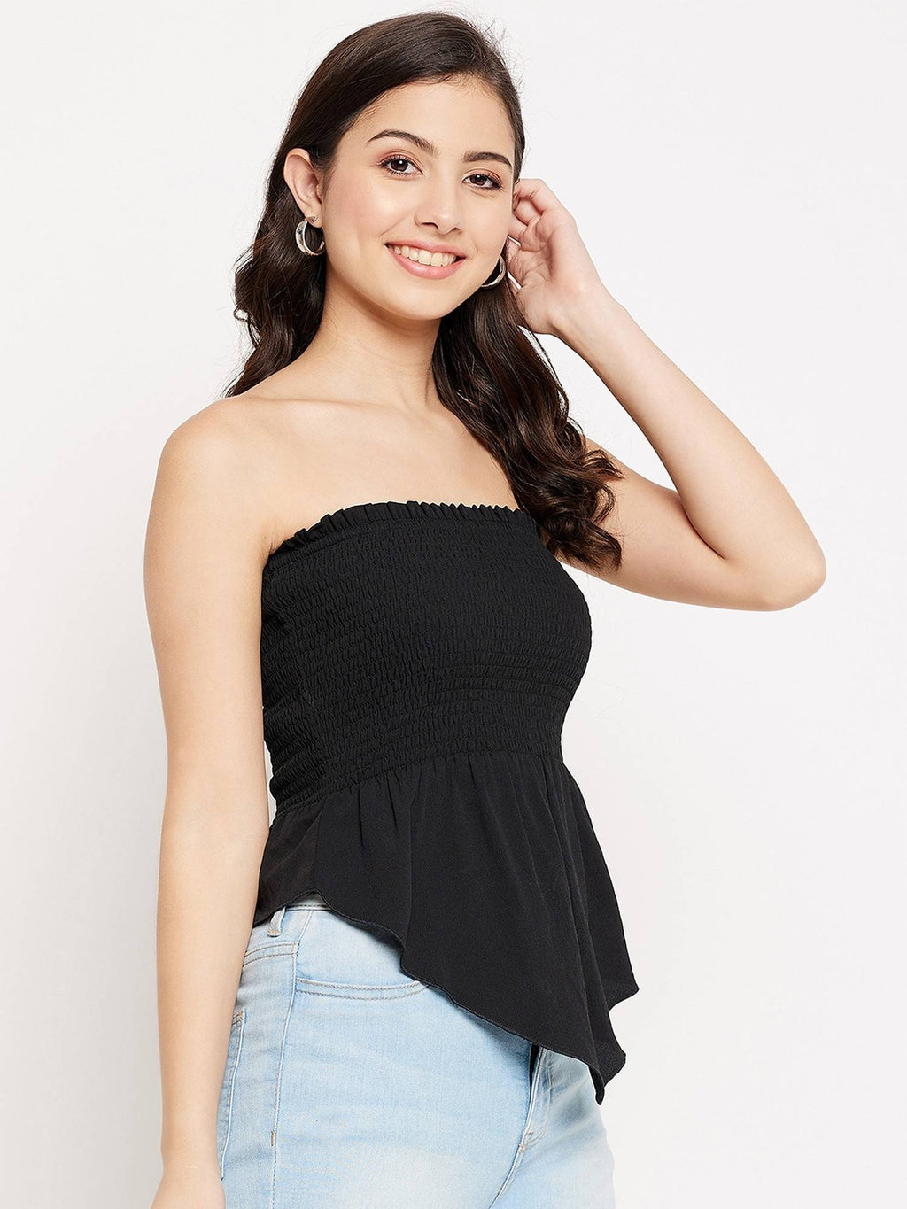 Women Shirred Frill Smocking Top | TT90 - view 5