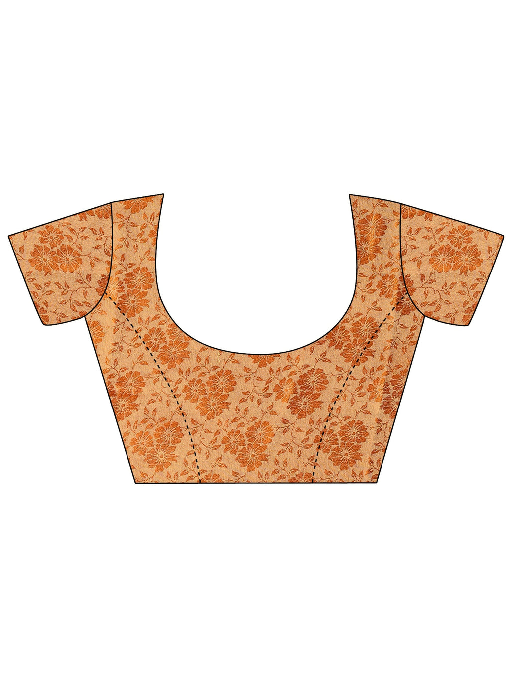 Libas Orange Printed Chiffon Saree With Unstitched Blouse Piece