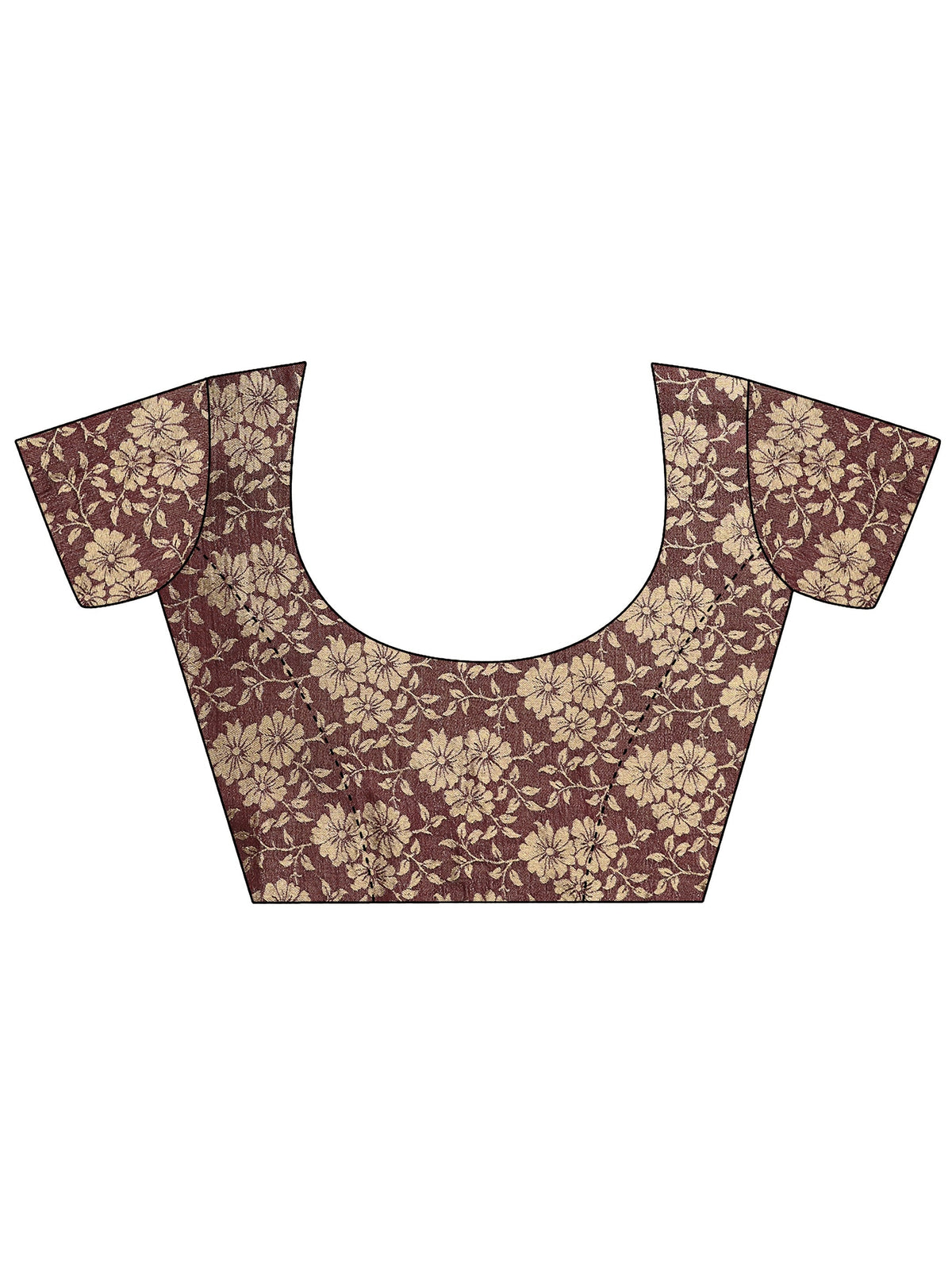 Libas Wine Printed Chiffon Saree With Unstitched Blouse Piece