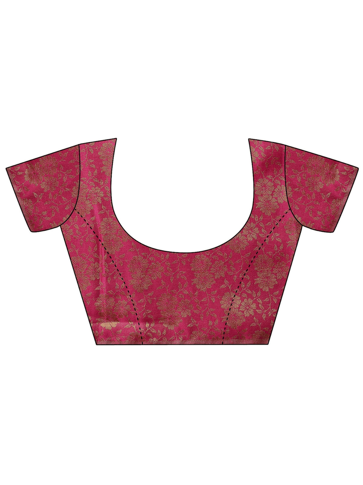 Libas Pink Printed Chiffon Saree With Unstitched Blouse Piece