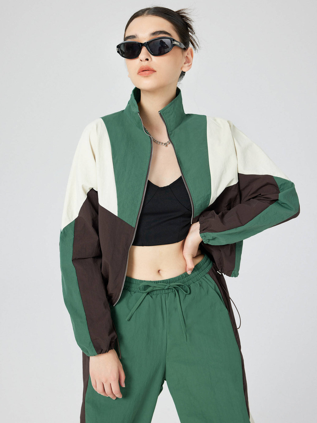 Color Block Women Super Oversized Zip-Up Windcheater Multi-Color | JK12 - view 5