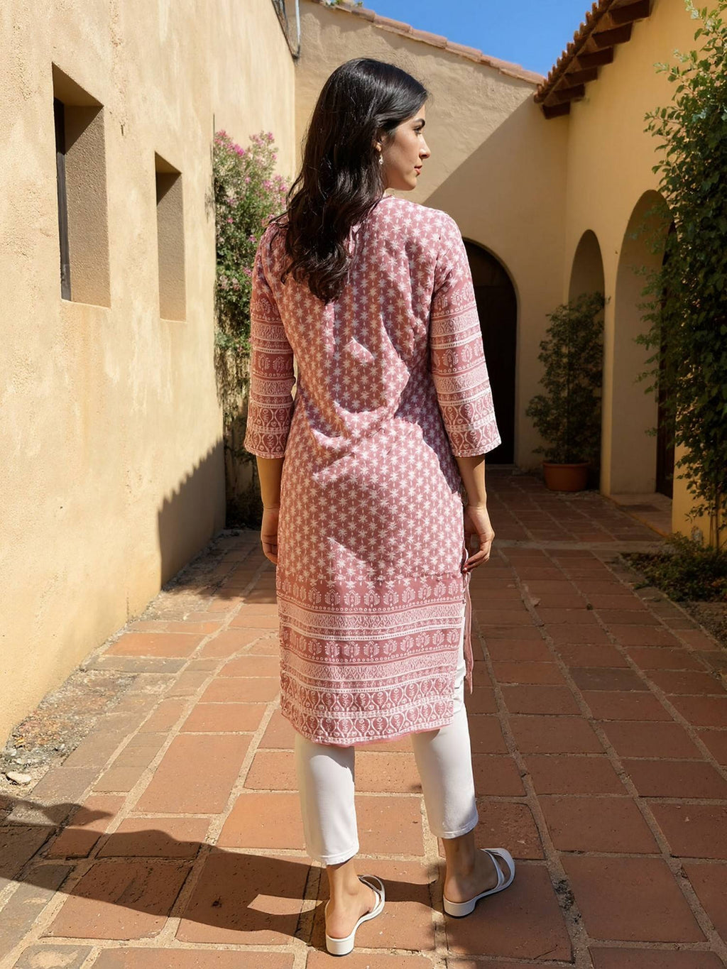 Women Tassels Pink Kurta | FY93 - view 4