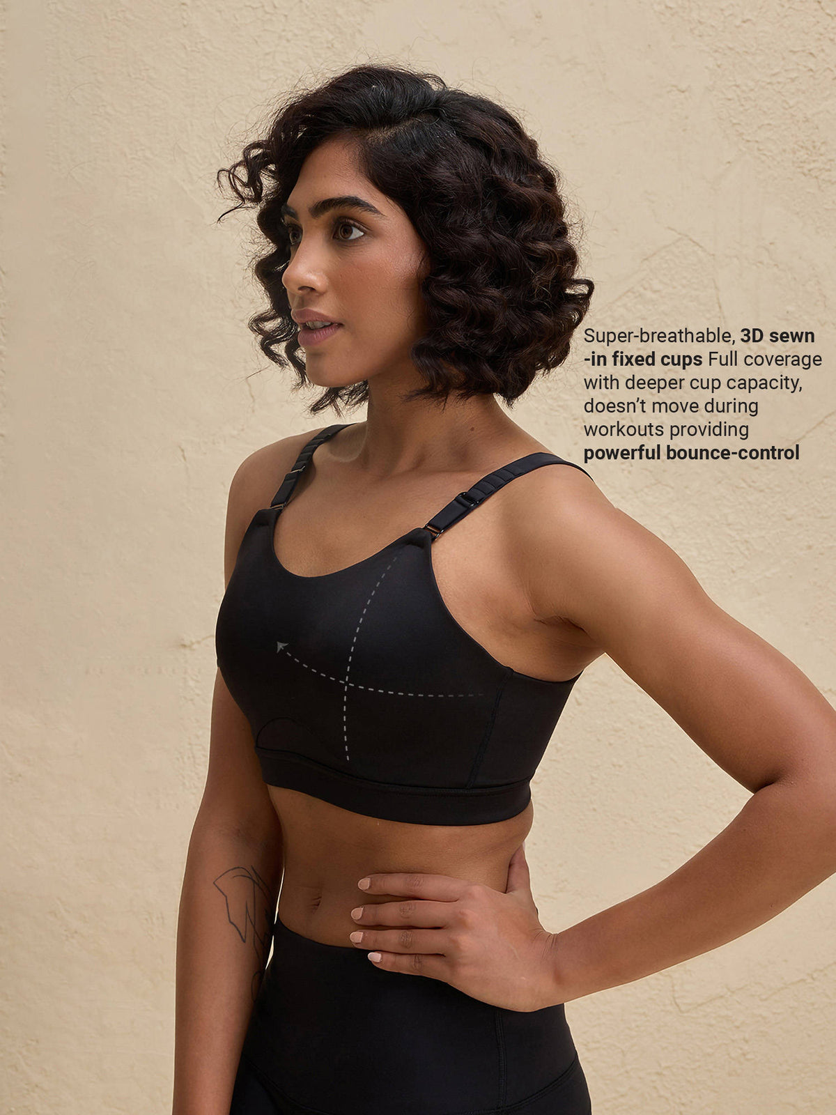 Multiway Adjustable High Impact Bounce Control Padded Sports Bra, Pink - | sb09 - view 16
