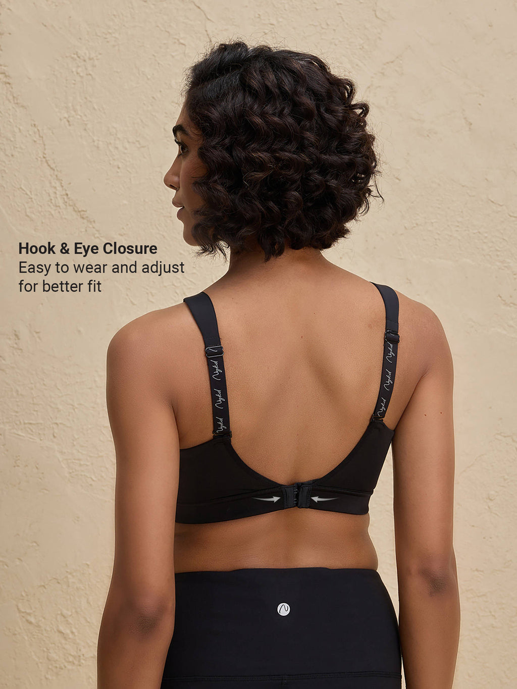 Multiway Adjustable High Impact Bounce Control Padded Sports Bra NYK908 Jet Black | sb09 - view 8