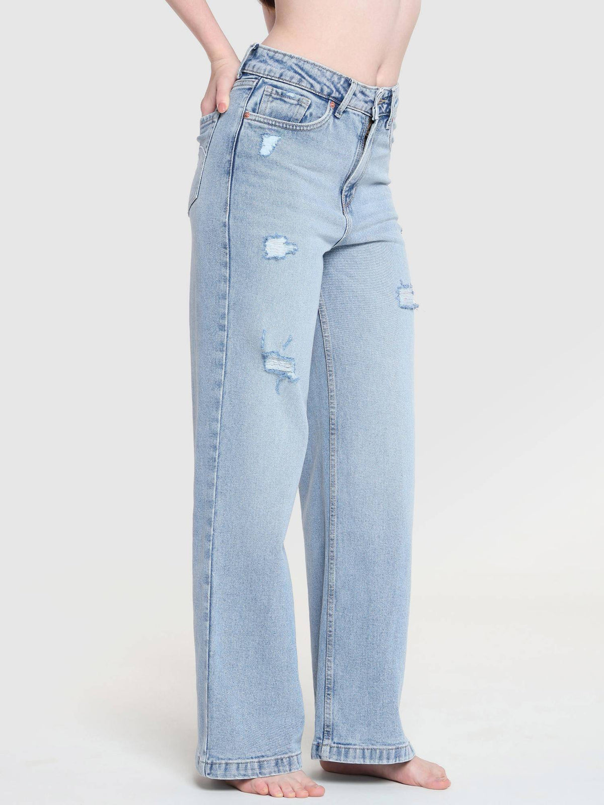 Women Blue High Rise Vintage Wide Leg Jeans | WL90 - view 1