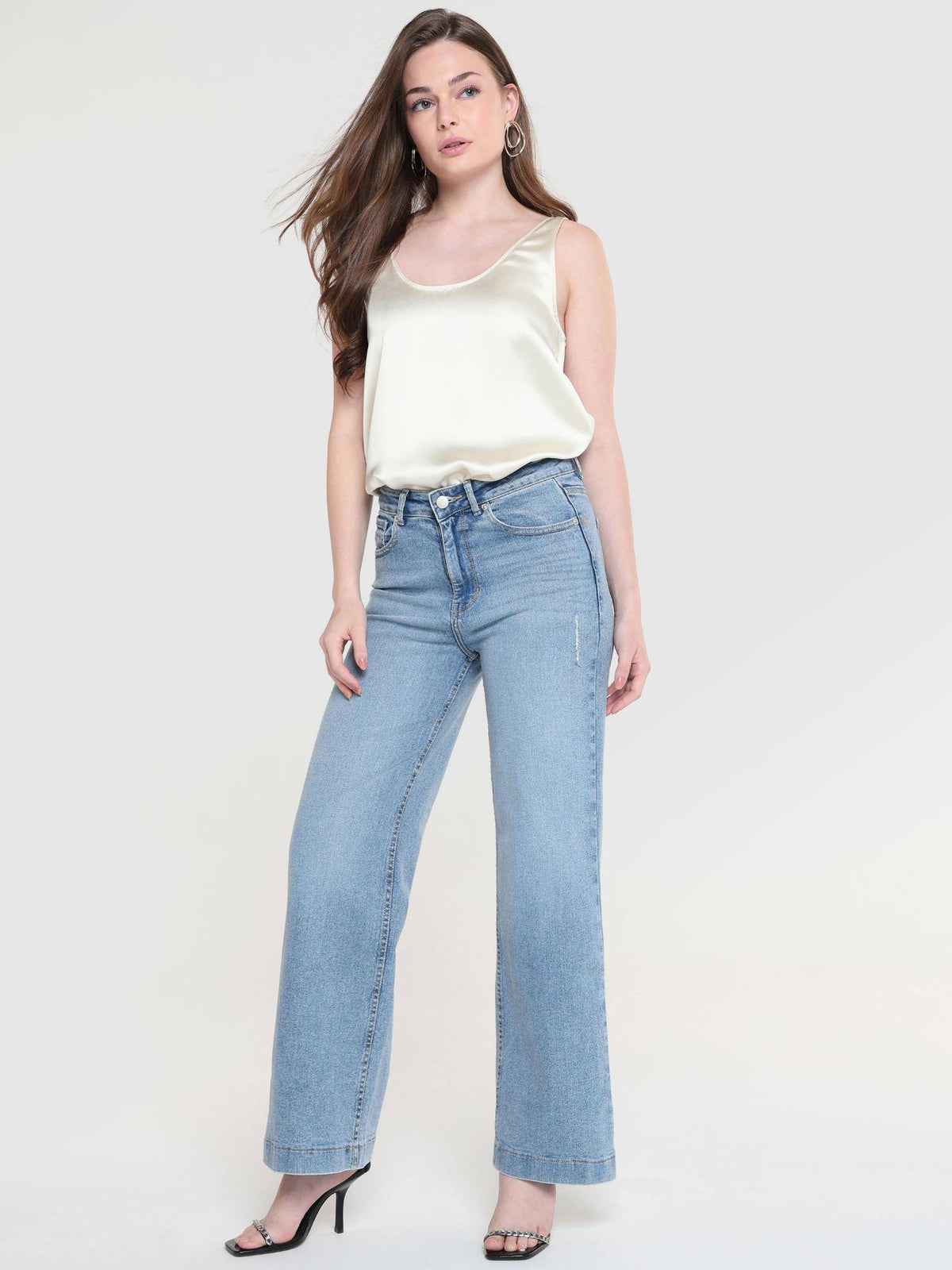 Women Blue High Rise Vintage Wide Leg Jeans | BG78 - view 2